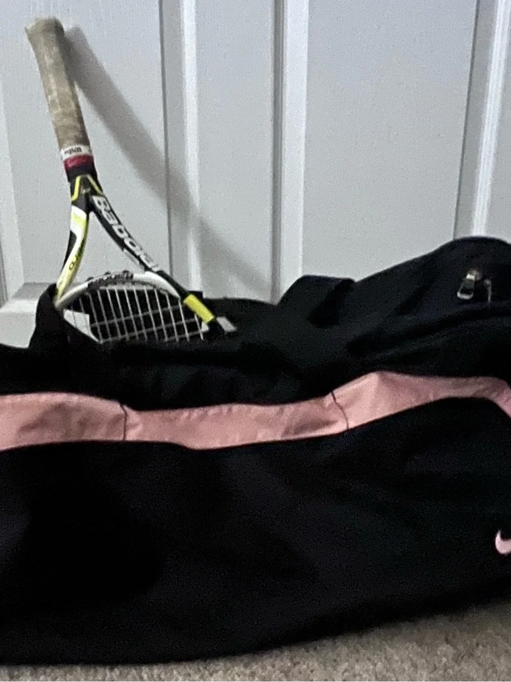 Nike Black and Pink Tennis/Sports bag